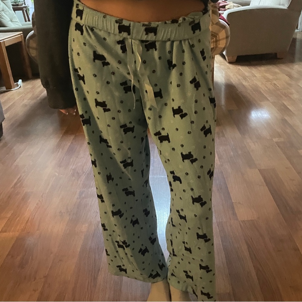 Cozy Blue Dog Print Fleece Pajama Pants